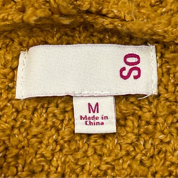 SO Colorblock Cardigan Gold Pink Cream Gray Sweater M - Picture 4 of 9